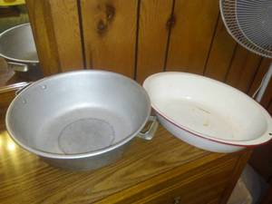 Enamel and Aluminum basin.