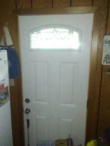 Mastercraft Fiberglass Exterior Door with Accent Window & Steel Storm Door. 32 