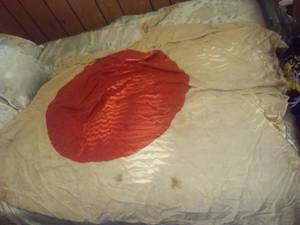 WW II Japan Flag recovered by US troops. Authentic piece of History