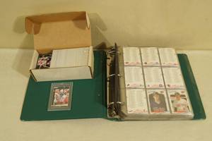 Binder and Box of Baseball Cards - Fleer, Pinnacle