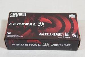 50 Federal American Eagle 9mm Luger 147 Gr FMJ FP Ammo