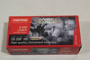 50 Norma 9mm Luger 115 Gr FMJ Ammo
