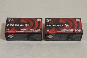 100 Federal American Eagle .22 LR 45 Gr CP Solid Suppressor Ammo