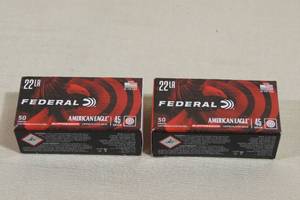 100 Federal American Eagle .22 LR 45 Gr CP Solid Suppressor Ammo
