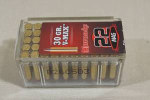 50 Hornady .22 MAG 30 Gr V-Max Ammo