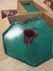 DYNEX TURNBURY INSULATED PEDESTAL 8 OZ. MUGS - NEW, CAMBRO CAMTRAY DINING TRAYS, NSF-CERTIFIED