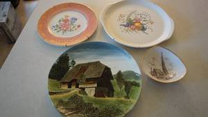 lot 57 image: Majolica Platter-13--Universal Oven Proof Ballerina Platter-12--23 Karat Gold Service Plate--Der Stephausdorn Candy Dish
