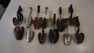 lot 109 image: Vintage Six Pair Of Shoe Trees Stretchers For Shoes Or Boots