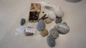 lot 112 image: Container Of Collectors Rocks-Slate From Western Shores Of Ireland--Wicklow--Area In Ireland--Wahibd Sands (Polished Natural)