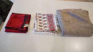 lot 150 image: 100% Pure Kashmiri Shawl--Made In India--100% Pure Kashmiri-Jamayar Shawl--Printed Piece Of Material--Light Brown Piece Of Wool Fabric