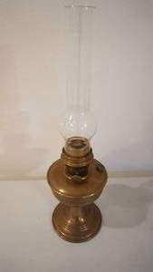 lot 163 image: Aladdin Kerosene Lamp W Clear Glass Chimney--22 Tall