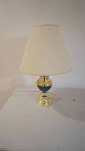 lot 175 image: Gold & Dark Turquoise Colored Lamp W Shade--27 Tall