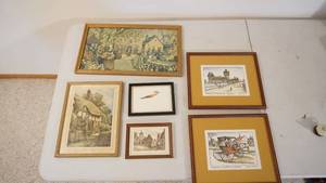 lot 188 image: Six Framed Pictures