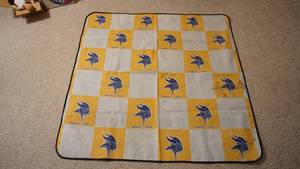 lot 213 image: Minnesota Vikings (Tailgating) Table Cloth--54  x  54