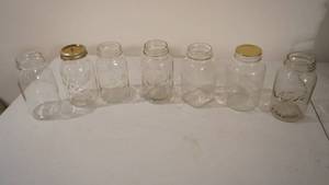 lot 216 image: Antique Seven Kerr Or Ball Mason Fruit Jars
