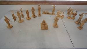 lot 238 image: Hand Carved Wooden Nativity Set From Indonesia