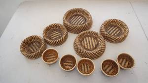 lot 240 image: Ten Pieces Wicker Bowls