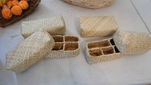 lot 251 image: Wicker Horn Of Plenty Filled With Pumpkins, Etc..& Two Wicker Baskets