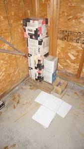 lot 255 image: Stiles Easy To Install Glazed Ceramic Tile--4 Boxes Filled (27 Tiles In Each Box)---8  x  8