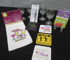 CUTE WINE LOVERS DECOR LOT