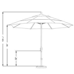 lot 38 image: 11 ft. Fiberglass Collar Tilt Double Vented Patio Umbrella in Red Olefin The retail price $238