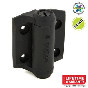 lot 41 image: 2 of D&D 2-78 in. x 3-34 in. Black Self-Closing Metal Gate Hinge (2-Pack)