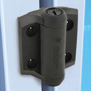 lot 42 image: D&D 2-78 in. x 3-34 in. Black Self-Closing Metal Gate Hinge (2-Pack)