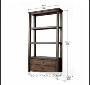 lot 3 image: 72 Trestle Bookcase the retail price in Costco is $299.99