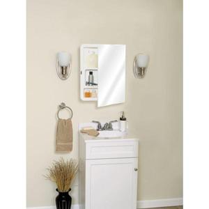 lot 54 image: 16 in. W x 20 in. H X 4 in. D Recessed or Surface Mount Frameless Beveled Bathroom Medicine Cabinet