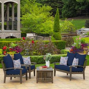 lot 55 image: 25 in. x 22.5 in. Sapphire Leala Texture 2-Piece Deep Seating Outdoor Lounge Chair Cushion