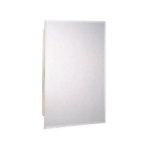 lot 61 image: 16 in. W x 25-78 in. H x 4-12 in. D Recessed or Surface Mount Frameless Beveled Bathroom Medicine Cabinet The retail price $69.00