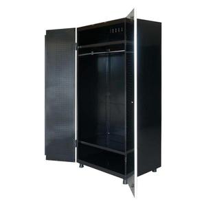 lot 62 image: 36 in. W x 21 in. D Steel Shelf Set in Black (2-Pack) for Ready-to-Assemble 36 in. Garage Gear Cabinet The retail price $84.99
