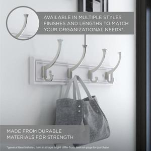 lot 65 image: 45 in. White and Satin Nickel Hook Rack