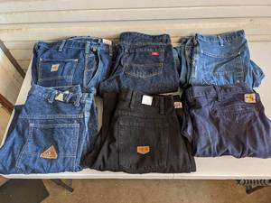 6 Assorted Work Pants and Jeans-