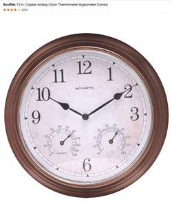 AcuRite 13 in. Copper Analog Clock Thermometer Hygrometer Combo & Weather Stations. Various Conditions. See Pictures