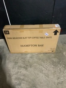 Hampton Bay Park Meadows Off-White Wicker Outdoor Patio Coffee Table. See Pictures