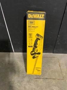 DEWALT 22 in. 20V MAX Lithium-Ion Cordless Hedge Trimmer with (1) 5.0Ah Battery and Charger Included. See Pictures