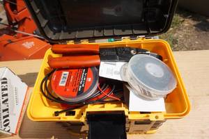 lot 98 image: Plano Store N Go Plastic Storage Container Filled With Electrical Wiring Tools and Supplies