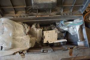 lot 116 image: Dura Bull Tool Box Including Lot of Assorted Caster and Dolly Wheels