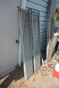 lot 136 image: 2 -  ATVGarden Tractor Metal Mesh Load Ramps