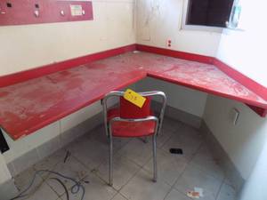 Shelves, Bulletin board, Chair