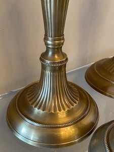 Set of Four Decorative Brass Candle Holders