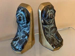 Pair of Decorative Brass Bookends