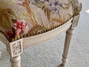 Needlepoint Upholstered Petite Stool
