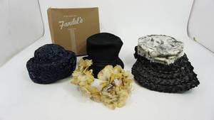 lot 8 image: Four Vintage  Antique Hats