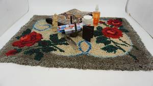 lot 10 image: Shag Rug--37  x  25 --- 100% Cotton Table Cloth Made In India--84  x  59  ---Miscellaneous Other Small Items