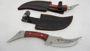 lot 45 image: Two White Tail Cutlery Knives--Handmade--In Case