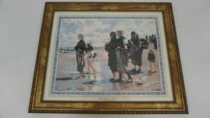 lot 82 image: Framed & Matted Picture Of Oyster Gatherers Of Cancale (By John Singer Sargent)