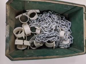 3 Five feet of Chain, Bundle of Plastic pipe hanger