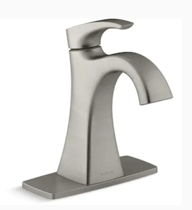 lot 15 image: KOHLER Maxton Brushed Nickel 1-Handle 4-in Centerset WaterSense Bathroom Sink Faucet with Drain and Deck Plate